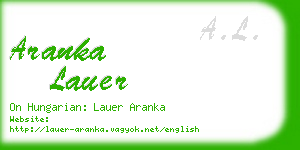 aranka lauer business card